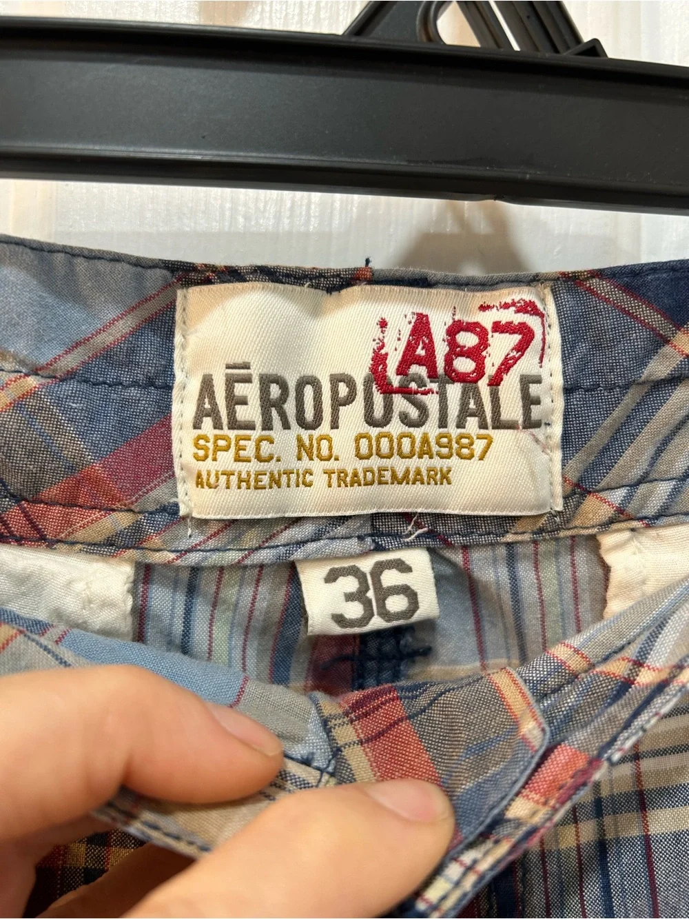 Aeropostale Men's Plaid Shorts Size‎ 36 Pockets Preppy Grunge Timeless Vacation